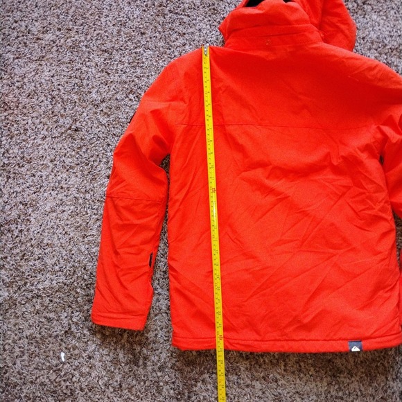Quiksilver Boys XL 14 Jacket Orange DryFlight 10K Gorpcore Snow Hooded - Picture 5 of 5
